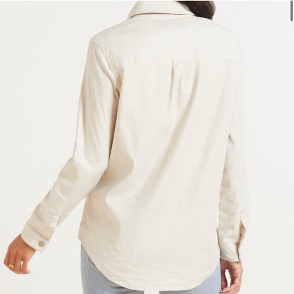 Anthropologie Level99 Linen Blend Gina Military Utility Shacket Shirt Size Med. - Picture 10 of 16